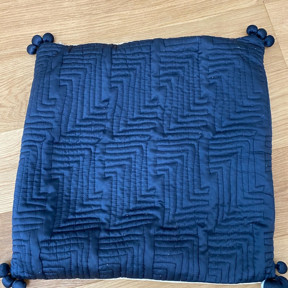 West Elm navy cushion cover